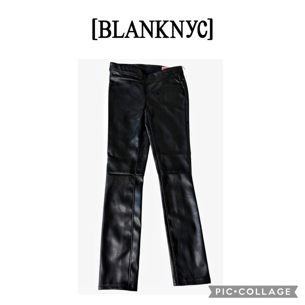 Blank NYC girls faux leather black leggings size 7 NWT